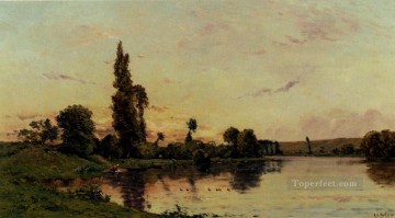  escena Pintura Art%C3%ADstica - Lavanderas a la orilla de un río escenas Hippolyte Camille Delpy